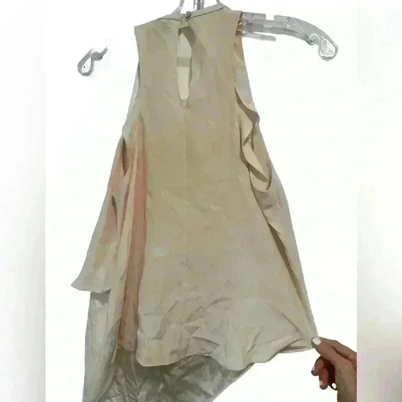 ELIZABETH & JAMES NWOT TABBY TANK 100% SILK KEY HOLE WITH BUTTON BLUSH SMALL - Picture 6 of 7